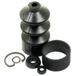 A collection of black rubber and metal automotive parts, including a boot, rings, and various seals from the Sparex Brake Master Cylinder Repair Kit (Part No. S.42034), arranged on a white background.