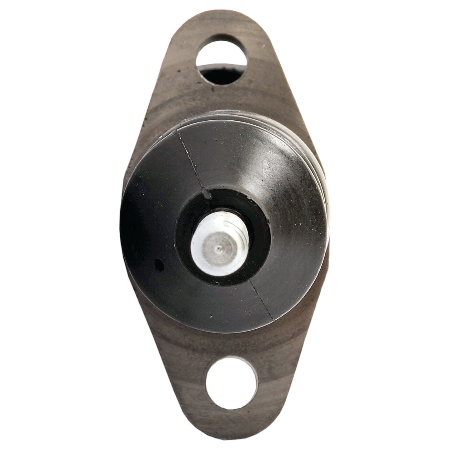 Top view of Sparex Brake Master Cylinder (Sparex Part No. S.42265), a cylindrical mechanical component featuring two large holes on either side and a central bolt, closely resembling the structure of a brake master cylinder.