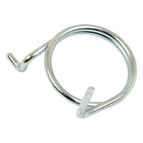 A metal spring clamp with two protruding hooked ends, known as the Brake Pedal Latch Spring (Sparex Part No. S.1766), typically used for securing hoses or tubing, often found in Sparex parts for Massey Ferguson machinery.