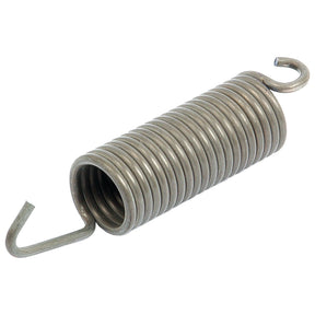 A close-up image of the Sparex Brake Pedal Return Spring (Sparex Part No.S.67141), a stainless steel spring with hooks on both ends, designed to meet the specifications for Case IH International Harvester and Ford New Holland equipment.