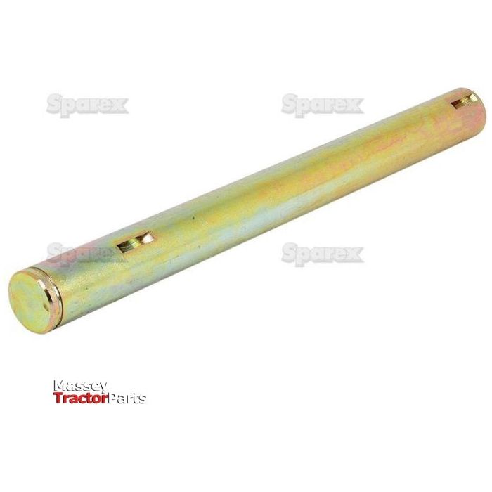 A metal cylindrical rod, identified as the Brake Pedal Shaft, is positioned horizontally against a white background. The Massey Tractor Parts logo is visible in the bottom left corner, indicating its compatibility with Massey Ferguson models. This product is known by Sparex Part No.S.42593 and is part of the Sparex brand.