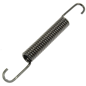 A Sparex Brake Shoe Return Spring (Sparex Part No. S.42067), a coiled metal tension spring with hooks at both ends, compatible with Massey Ferguson and Ford New Holland machinery.