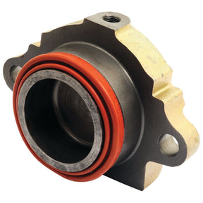 The close-up image features a Brake Slave Cylinder (LH) from Sparex, bearing the part number S.38297. This metal bearing housing includes a red rubber seal ring around its opening and has mounting holes as well as a threaded hole on the top, making it resemble components typically found in Renault vehicles.