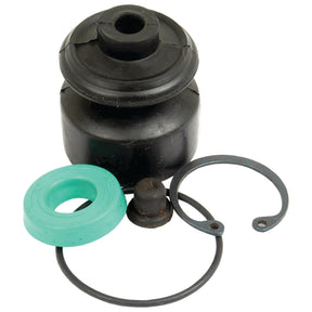 The Sparex Brake Slave Cylinder Repair Kit (Part No. S.57778) is a detailed solution for automotive maintenance, including a black rubber boot, green rubber seal, metal retaining ring, and circular rubber gasket - perfect for brake system repairs or servicing the slave cylinder.