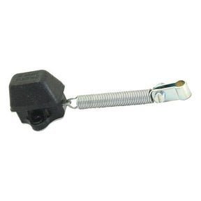 A coiled metal spring connected to a plastic housing and a metal clip, designed by Sparex for precise brake light switch functionality, known as Brake Light Switch | Sparex Part No. S.31956.