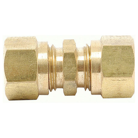 A Sparex Brass Fuel Line Fitting Ø 8mm (Part No. S.5150) used for connecting pipes, shown against a white background.