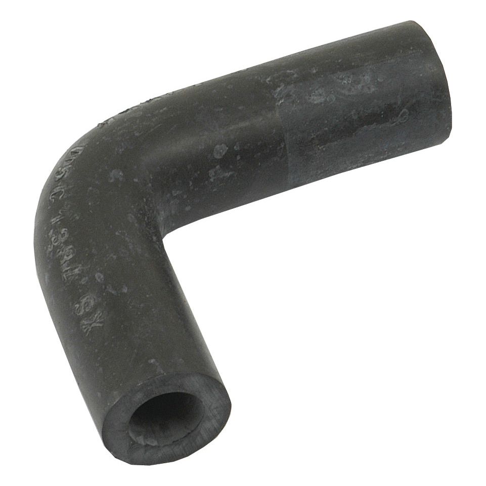 The Breather Hose, Sparex Part No. S.42554, is a black rubber elbow hose with a 90-degree bend, commonly used as a breather in automotive or plumbing applications and compatible with Massey Ferguson machinery.