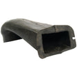 A black, rectangular, rubber breather hose with a slightly curved shape and an open end, often used in Massey Ferguson and Landini machinery. It's the Breather Hose by Sparex, Part No.S.43724.