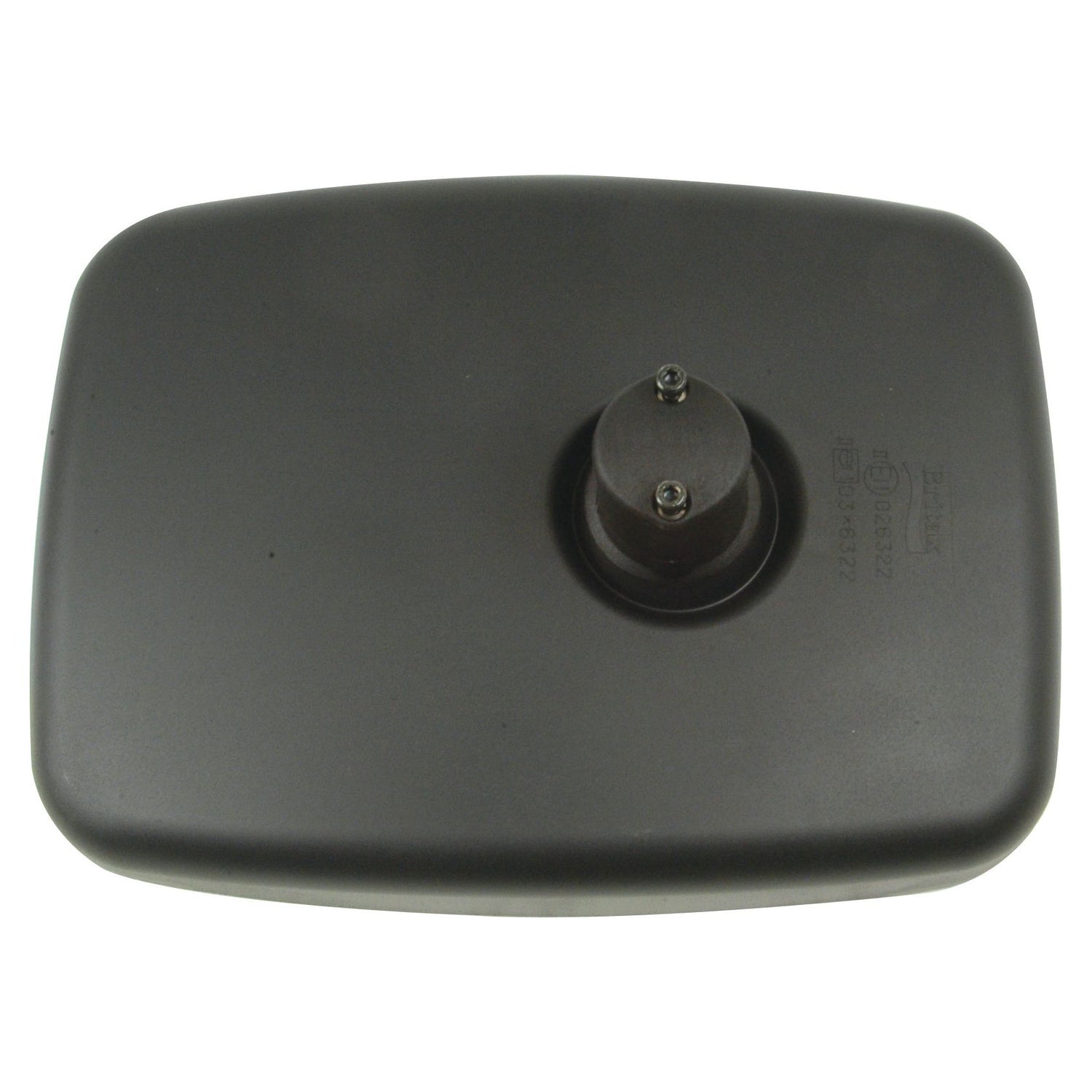 A rectangular black Mirror Head by Sparex (S.39756), measuring 320 x 230mm, with a central protruding circular component and a small metal connector. The device features imprinted text on the right side and offers universal fitting.