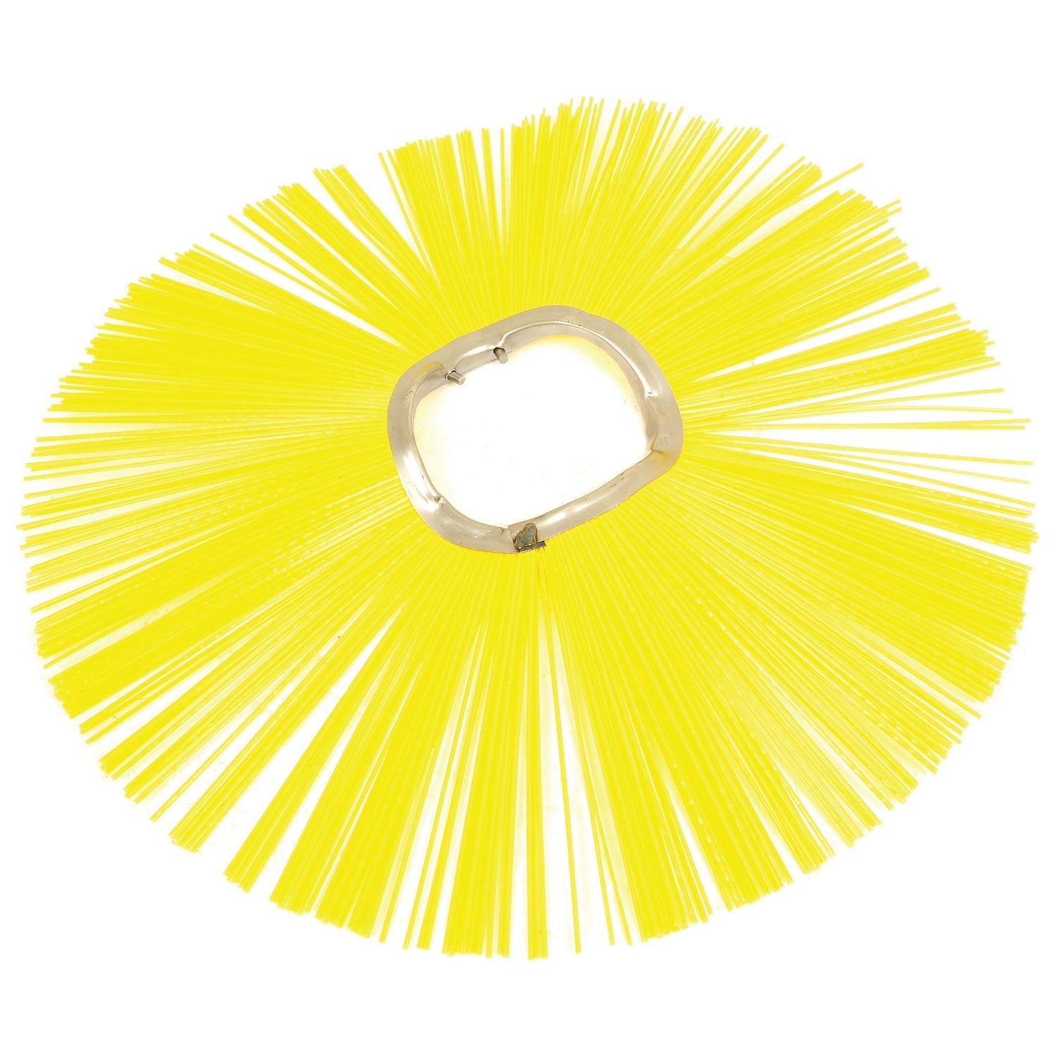 A convoluted cleaning brush attachment in bright yellow, featuring a poly and metal core, from the Sparex brand known as "Brush Section - 560mm x 127mm Convoluted.