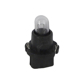 A small, clear light bulb with a black base and metallic connectors, the AGCO Massey Ferguson - Bulb Instrument Panel - 3600463M91 is suitable for Massey Ferguson 3000 Series tractors.