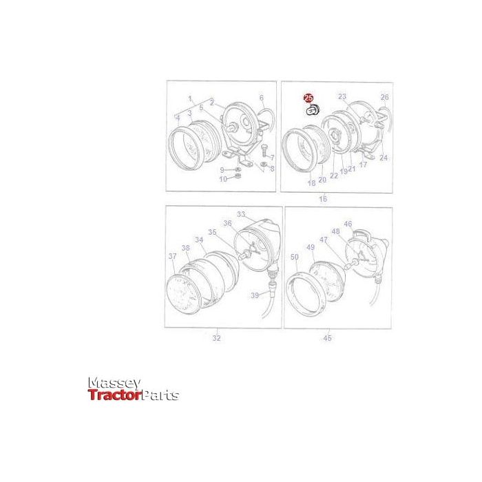 Massey Ferguson Bulb Work Light - 1888740M1 | OEM | Massey Ferguson parts | Work Lights-Massey Ferguson-Bulbs,Domestic & Workshop Electrics,Farming Parts,Lighting & Electrical Accessories,Lights & Bulbs,Tractor Parts,Vehicle Lighting,Work Lights