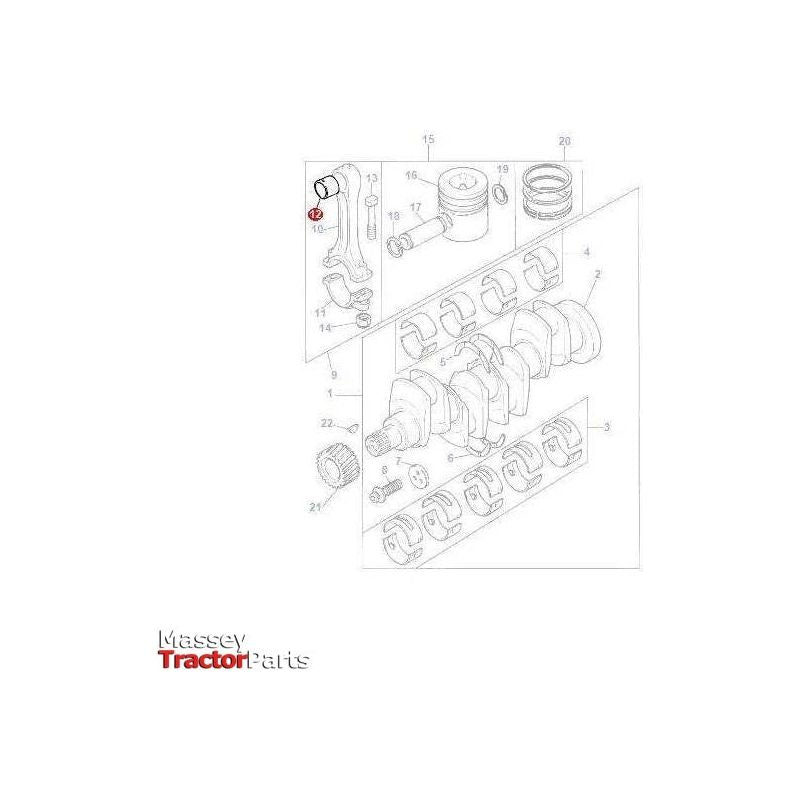 Massey Ferguson Bush Conrod - 744971M1 | OEM | Massey Ferguson parts | Engine Parts-Massey Ferguson-Block Components,Connecting Rod Bearings,Engine & Filters,Engine Bearings,Engine Parts,Farming Parts,Tractor Parts
