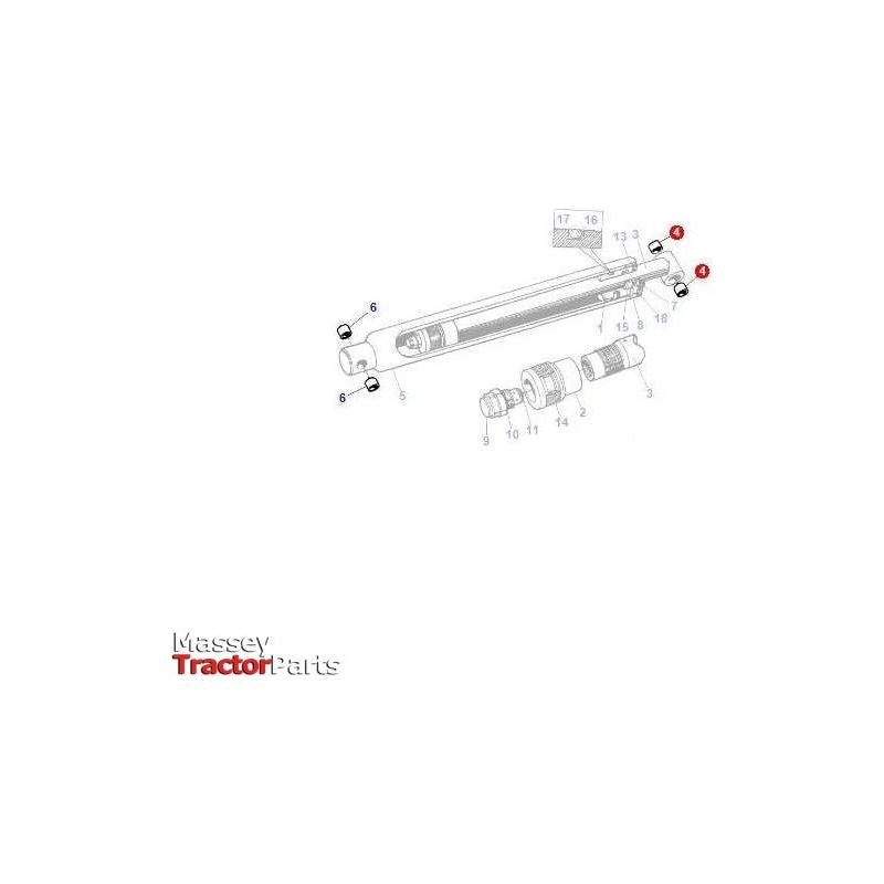 Massey Ferguson Bush Pin End - AL5018515 | OEM | Massey Ferguson parts | Hydraulic Cylinders & Rams-Massey Ferguson-Axles & Power Train,Brake Hardware,Brakes,Bushes,Farming Parts,Loader,Machinery Parts,Tractor Parts