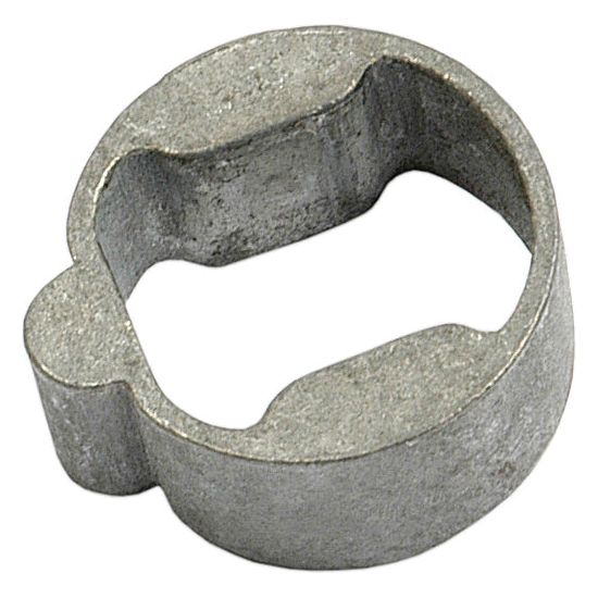 Close-up of a metallic, ring-shaped tool with two notches on one side, possibly the "Bush" by Sparex (Part No. S.312036) used in Deutz-Fahr machinery.