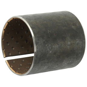 Introducing the Bush - S.3727 by Sparex, a cylindrical bushing made of metal that features an open slit. Its inner surface boasts a textured, dotted pattern and is enhanced with a sintered lining for superior performance.