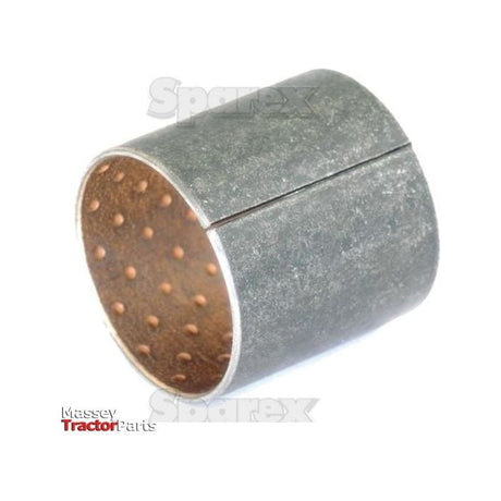 A cylindrical, split metal bushing with a brown, perforated lining labeled "Sparex Bush | Sparex Part No. S.41741" in the lower left corner.