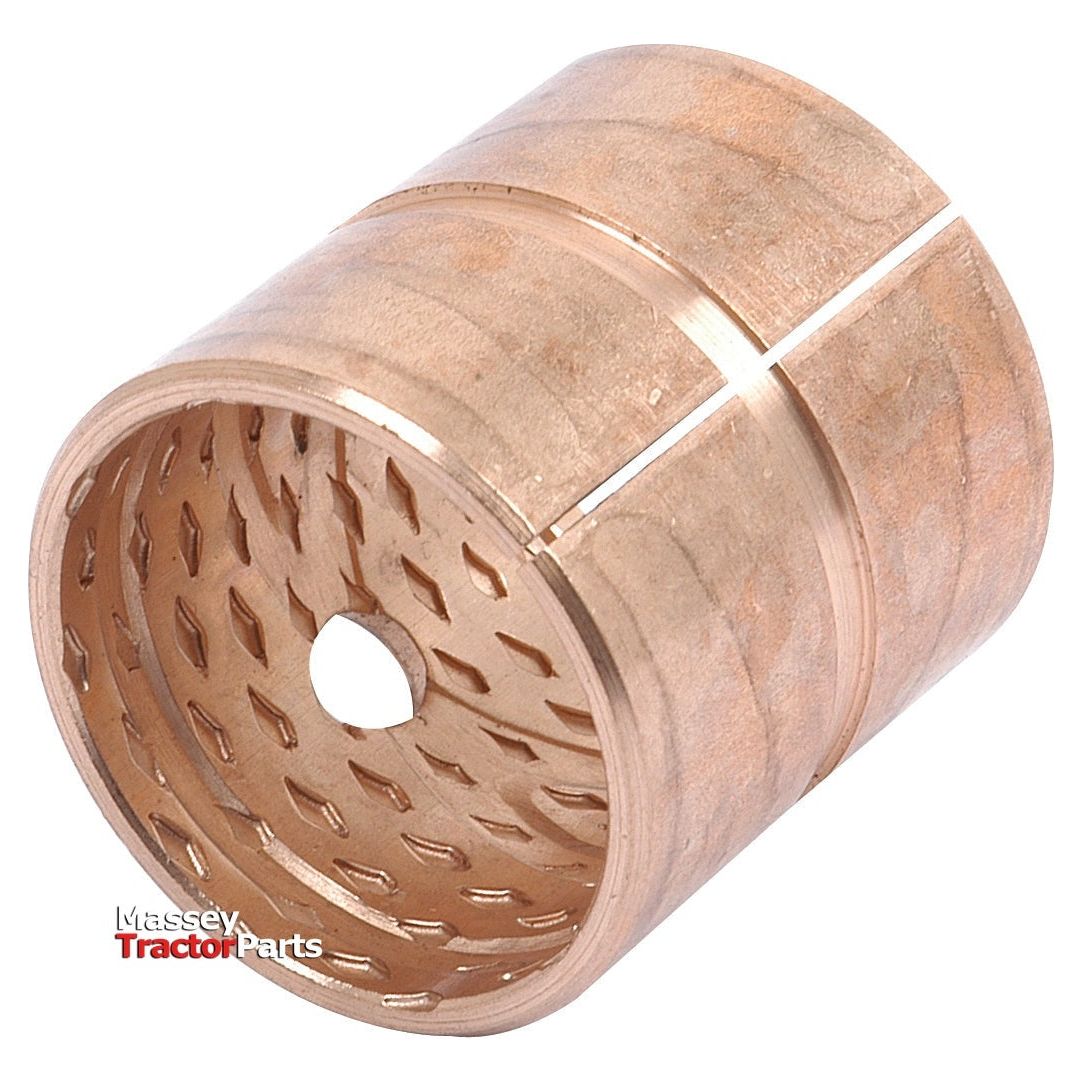 The Spindle Bush (Sparex Part No. S.72050) by Sparex, featuring internal lubrication grooves and a central hole, labeled "Massey Tractor Parts," is ideal for use alongside John Deere machinery.