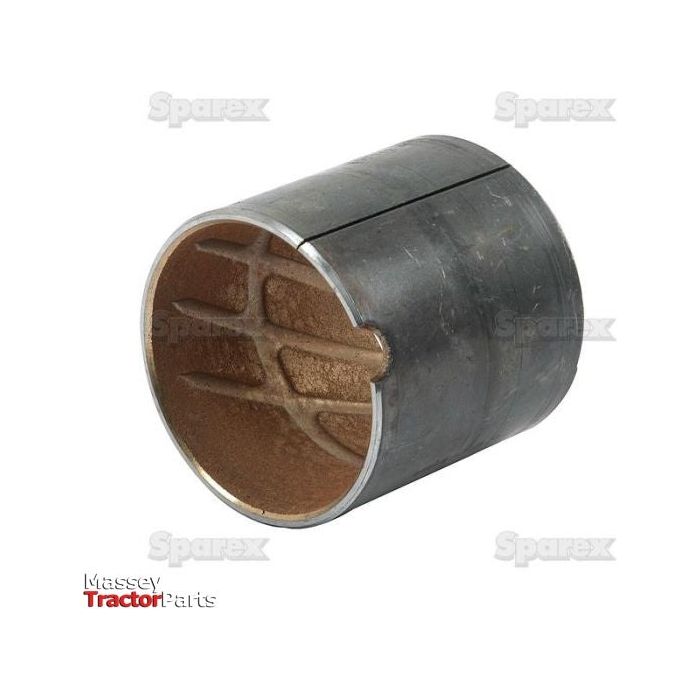 This image showcases the Sparex Spindle Bush, Part No. S.3408, a cylindrical metal part with an internal structure and a visible slit. It is positioned against a white background with the words "Sparex" and "Massey Tractor Parts" in the corners, highlighting one of the essential Massey Ferguson parts for front and rear bush applications.