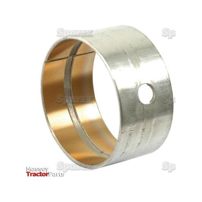 A Sparex Spindle Bush (Part No. S.42218), a cylindrical metal bushing featuring a visible hole and split ring design, commonly used as a tractor part, is often found in Massey Ferguson models.