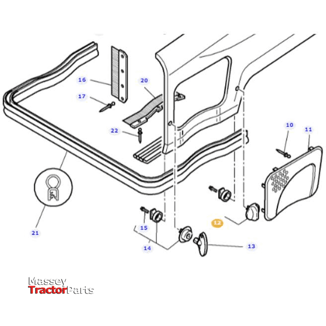 Massey Ferguson Button - 3781413M1-Massey Ferguson-Cabin & Body Panels,Farming Parts,Panels,Tractor Body,Tractor Parts