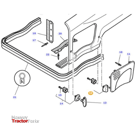 Massey Ferguson Button - 3781413M1-Massey Ferguson-Cabin & Body Panels,Farming Parts,Panels,Tractor Body,Tractor Parts