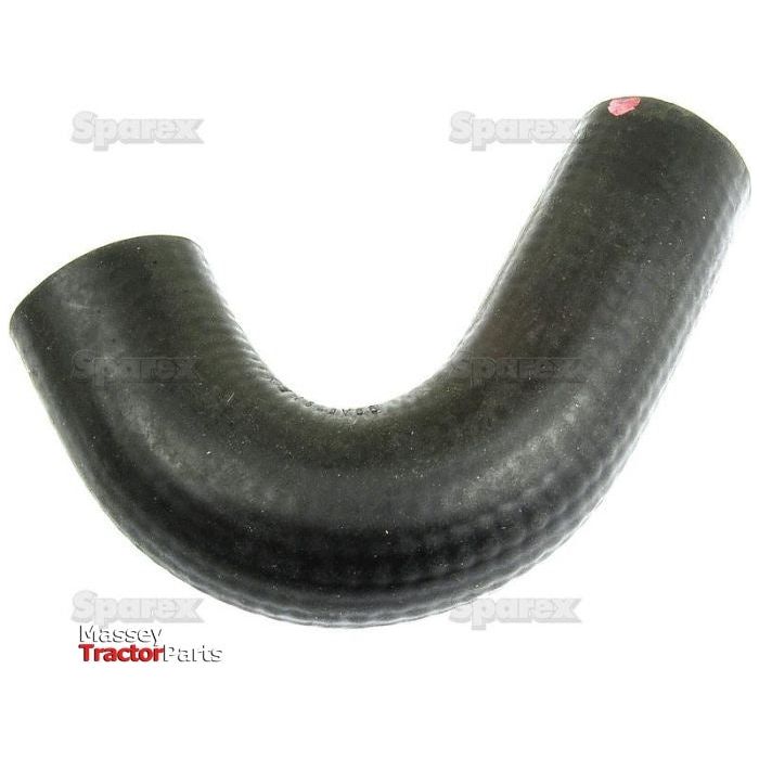 A black curved rubber hose, resembling an upside-down 'U', labeled "Massey Tractor Parts" in the bottom left corner with a semi-transparent "Sparex" watermark repeated in the background. A metallic hose clip is attached for secure fastening. Product Name: Bypass Hose, Inner Ø of Hose Smaller End: 28mm, Inner Ø of Hose Bigger End: 28mm | Sparex Part No.S.41527. Brand Name: Sparex