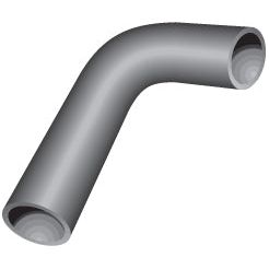 An illustration of a gray, 90-degree elbow pipe fitting with both ends open, resembling the structure of Wire Rope Clips for Ø14mm (9/16'') wire from Sparex Part No. S.40080.