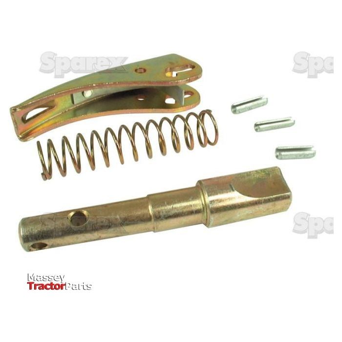 A brass Top Link Hook Repair Kit (Cat. 2) from Sparex (Part No. S.33201), including a spring, a pin, cotter pins, and mounting components, placed on a white background with the "Sparex" logo visible in the corners - an essential repair kit for your farming needs.