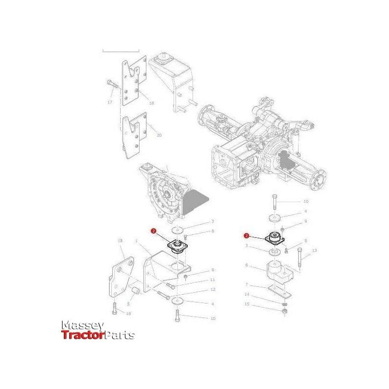 Massey Ferguson Cab Mounting - 4285231M1 | OEM | Massey Ferguson parts | Cab Interior-Massey Ferguson-Cab Mounts,Cabin & Body Panels,Farming Parts,Tractor Body,Tractor Parts
