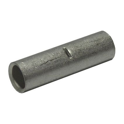 A cylindrical metal crimping sleeve with a small indentation in the middle, suitable for securing wire connections, branded as Sparex's Cable Connectors - Non-insulated - S.28534.