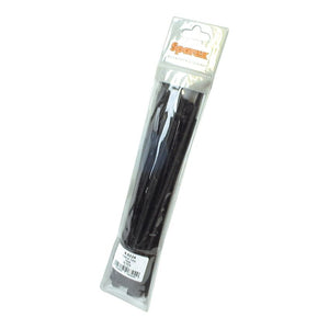 A packaged set of black zip ties, featuring Cable Tie - Non Releasable, 200mm x 4.8mm (Sparex Part No.S.6324), with visible Sparex brand label and product information.