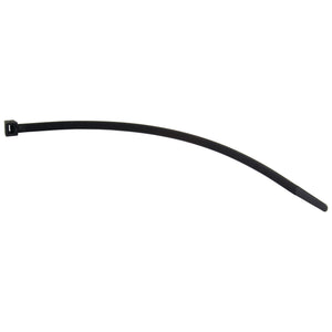 A single Sparex Cable Tie - Non Releasable, 270mm x 7.6mm (Sparex Part No. S.5980), in black, featuring a rectangular locking mechanism at one end.