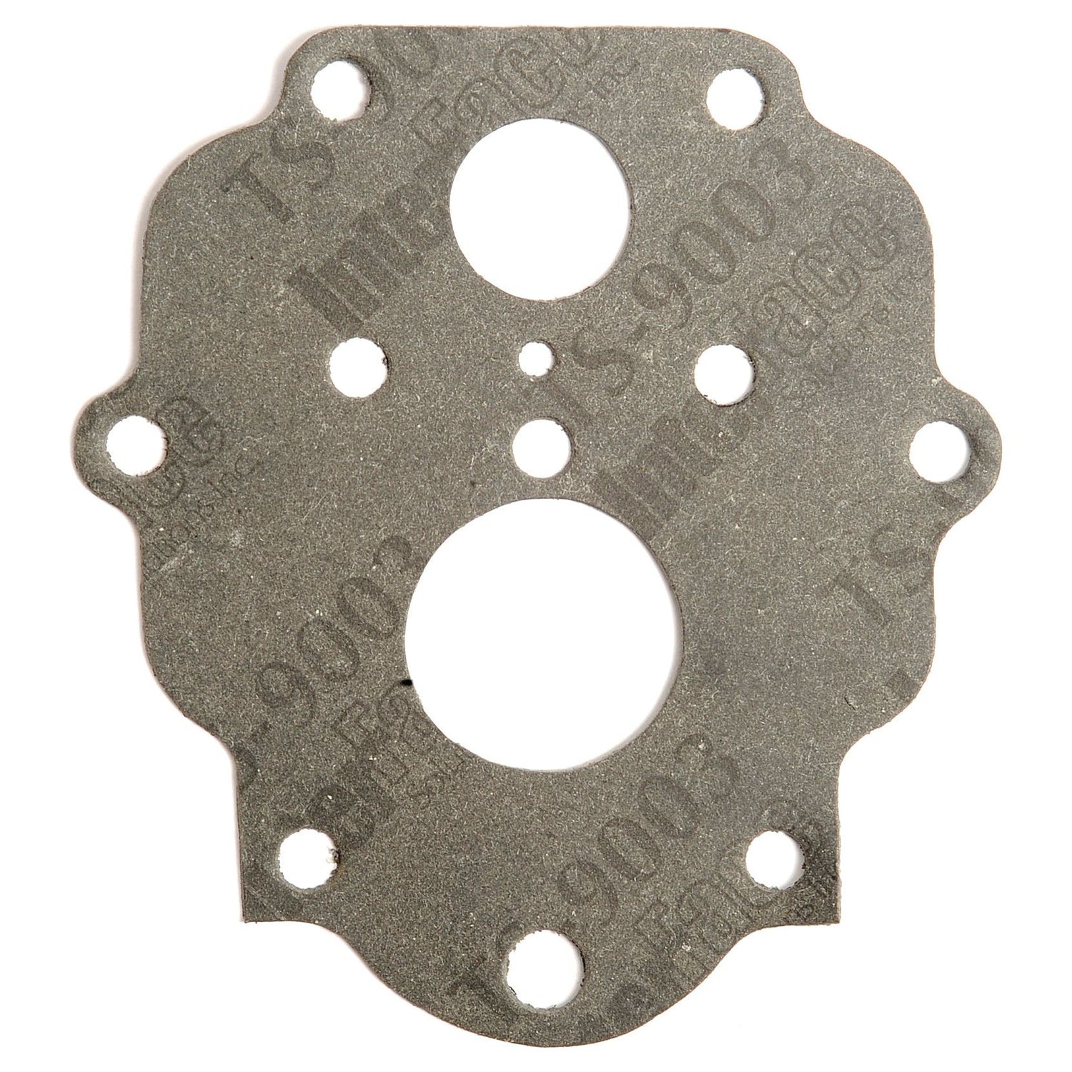 The Sparex Carburettor Gasket (Part No. S.43948) features multiple holes and is designed for mechanical applications. Imprinted with text and technical details, it is ideal for use with Massey Ferguson or Landini machinery.