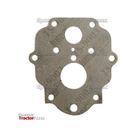 A grey metallic carburettor gasket, featuring multiple circular holes and marked with the text "Sparex, Massey Ferguson, Tractor Parts" in the bottom left corner. This is Sparex Part No. S.43948.