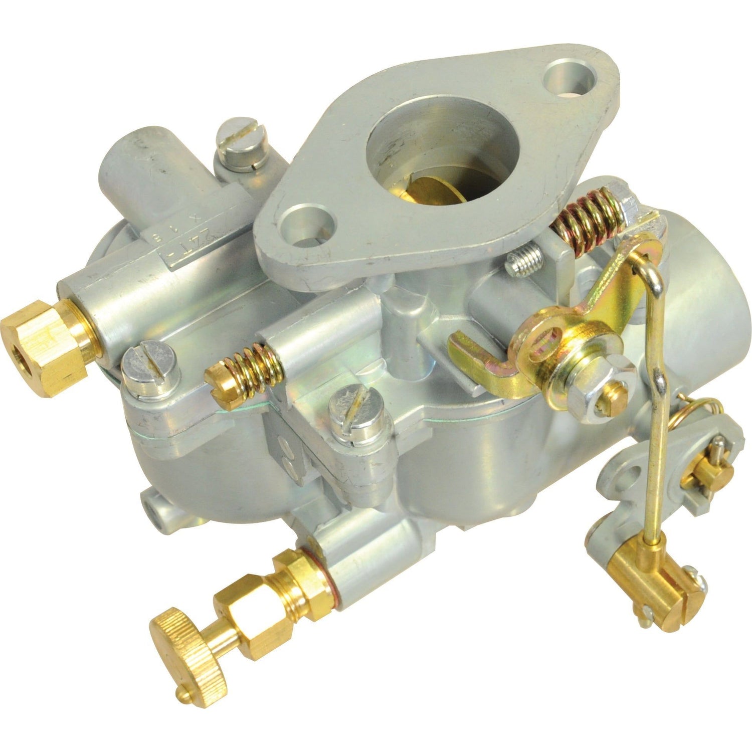 A Sparex Carburettor Gasket (Sparex Part No.S.43654), featuring various bolts, screws, and adjustable parts, designed for small engines typically found in Massey Ferguson tractors.