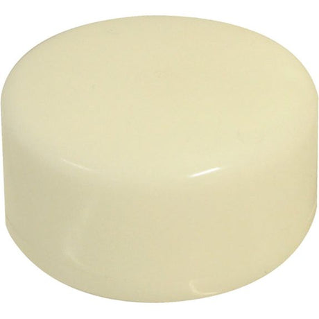 A plain, cylindrical, off-white plastic cap, perfect for use with Sparex Massey Ferguson Carburettors Float (Sparex Part No. S.61576).