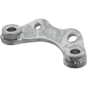 The Stabiliser Bracket (Sparex Part No. S.42607) by Sparex is a metal bracket with three circular holes and a curved shape, designed for structural support or mounting purposes, commonly found in Massey Ferguson machinery.
