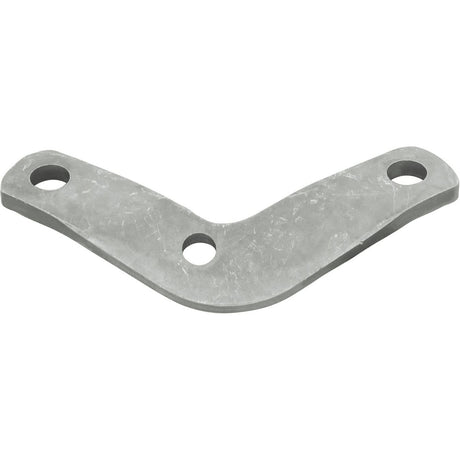 The Stabiliser Bracket (Sparex Part No. S.66512) by Sparex is a metal bracket with three circular holes, two at the ends and one in the center, designed for mounting or structural support, making it ideal for use with other Sparex parts or as a Check Chain Anchor on Ford/New Holland machinery.