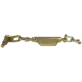 Image of a Sparex Stabiliser Chain (D-Shackle Ø11mm, Thread Ø19mm, Min. Length: 460mm, 3/4 UNC) with hook and eye termination, ideal for adjusting tension in ropes or cables to maintain tension in tractor parts like those found in the Fiat 315. Sparex Part No. S.3289