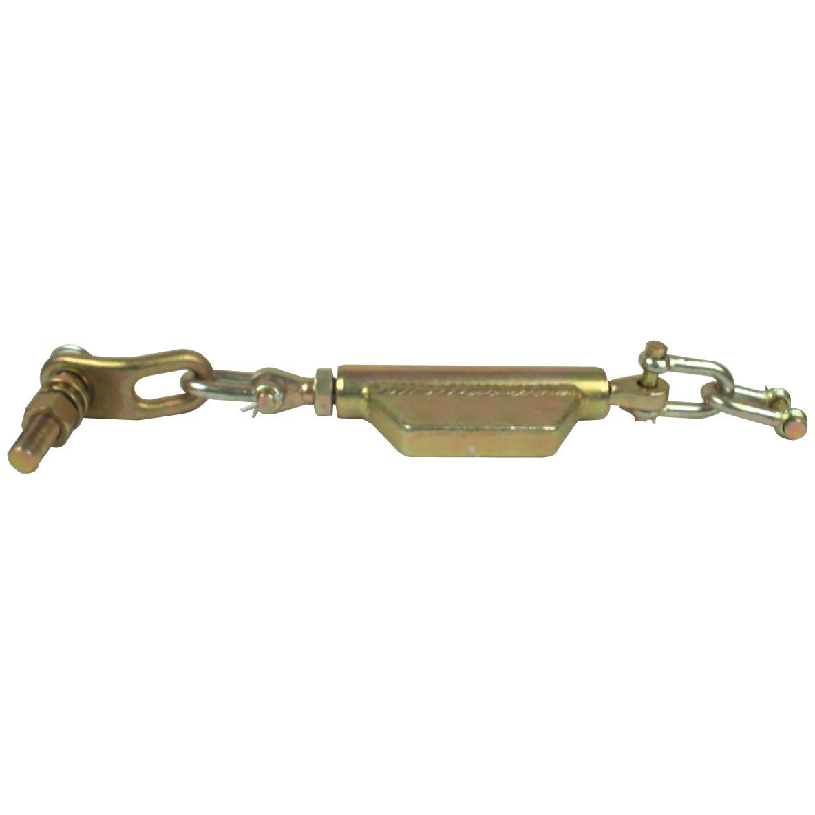 The Stabiliser Chain - D-Shackle, Ø11mm with a thread diameter of Ø19mm and a minimum length of 460mm (3/4 UNC), also known as Sparex Part No. S.3289, is commonly used in tractor parts like the Fiat 315 for tensioning cables or ropes.