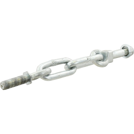 Introducing the Sparex Check Chain (Sparex Part No. S.4459), featuring an open-body design with threaded ends measuring Ø19mm, perfect for adjusting tension in cables.