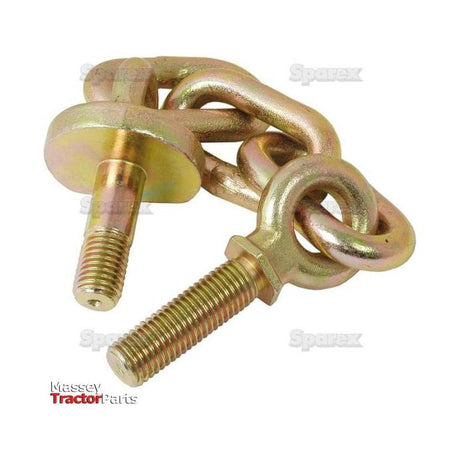 A close-up view on a white background showcases the heavy-duty Sparex Check Chain (Sparex Part No. S.4460), featuring 5 metal chain links with attached screws and a Pin Ø19mm, along with hole dimensions of Ø22x56mm.