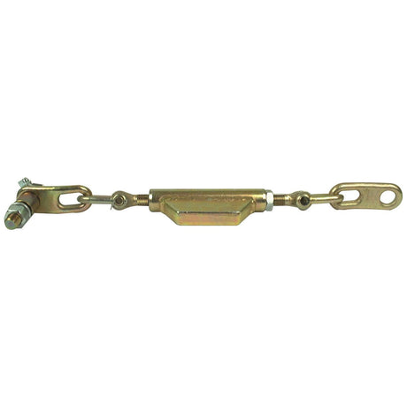 The Stabiliser Chain from Sparex, featuring a maximum length of 607mm, includes threaded ends with a hooked clip on one side and a bolted fastener on the other.