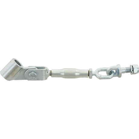 Image of the Stabiliser Chain with a pin diameter of 16mm, holes with a diameter of 23mm, and a minimum length of 235mm. It features an M16x2 metric thread size for precise tension adjustments in various applications. The product is identified as Sparex Part No.S.70633 from the brand Sparex.