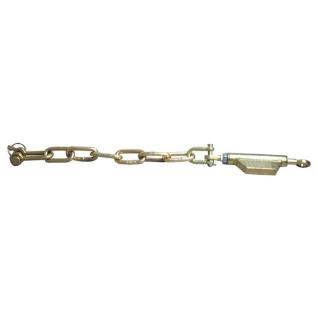 A **Sparex Stabiliser Chain (Part No. S.5385)** featuring a 13mm D-shackle, a 19mm eyebolt for enhanced stability, and an attached tensioner at one end. The image displays the complete 820mm length of the chain in a horizontal orientation against a plain white background.
