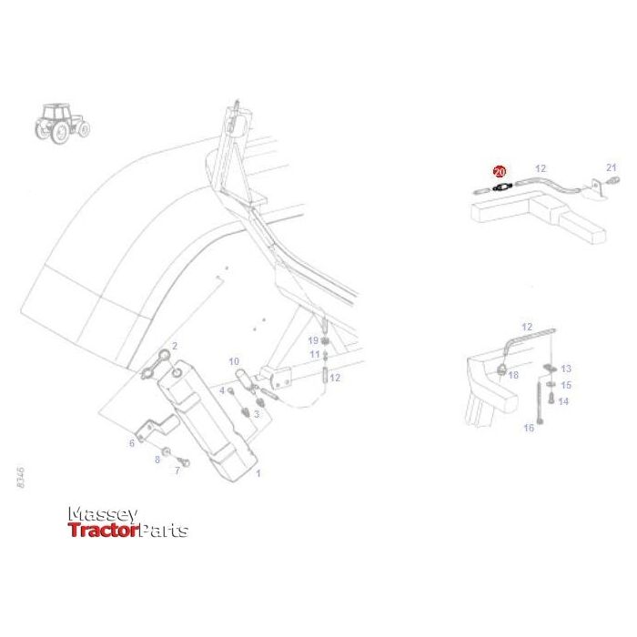 Check Valve Windscreen Wash - X800030040000 - Massey Tractor Parts
