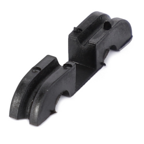 The AGCO Fendt Clamp - 198810141030 is a plastic mechanical component with a black finish, featuring a grooved design and multiple notches, compatible with Fendt Vario systems.