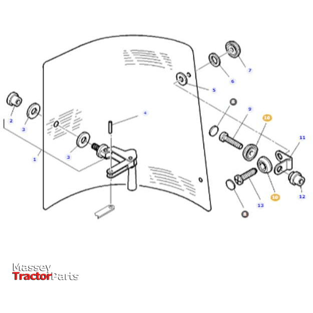 Massey Ferguson Clamp - 3805520M1 | Massey Parts-Massey Ferguson-Cab Glass & Glazing Tools,Cabin & Body Panels,Farming Parts,Tractor Parts
