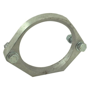 A Sparex metal pipe clamp (product code: 90083262, part number S.59702) with two bolts on either side.